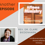 AFlame Ministry Podcast Logo featuring Clare - link to listen